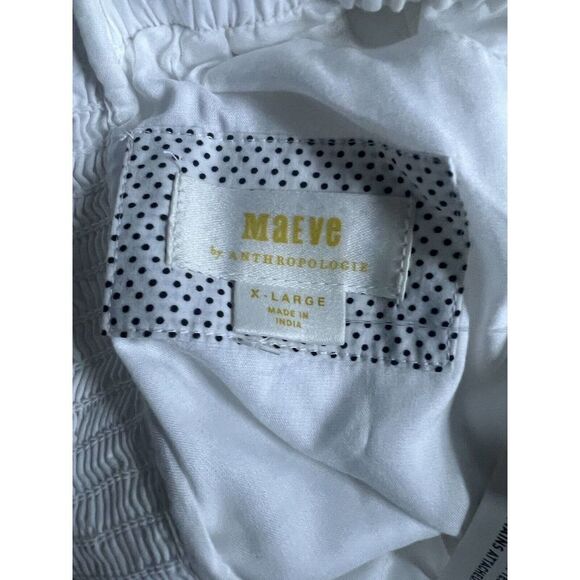 Anthropologie The Corina Ruffled Dress by Maeve Size Xlarge white Midi Dress - Picture 10 of 11